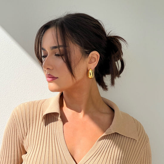 Havana Earrings: Elegant Rounded Tear Drop Statement Earrings