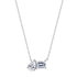 Roux Necklace, pear-cut and emerald-cut cubic zirconia on a rhodium plated brass chain