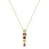 Rogue Necklace, five multicoloured cubic zirconia on a 14K gold plated brass chain