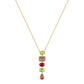 Rogue Necklace, five multicoloured cubic zirconia on a 14K gold plated brass chain