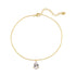 Leni Anklet, 14K gold plated brass chain with a pear-cut cubic zirconia drop