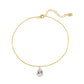 Leni Anklet, 14K gold plated brass chain with a pear-cut cubic zirconia drop